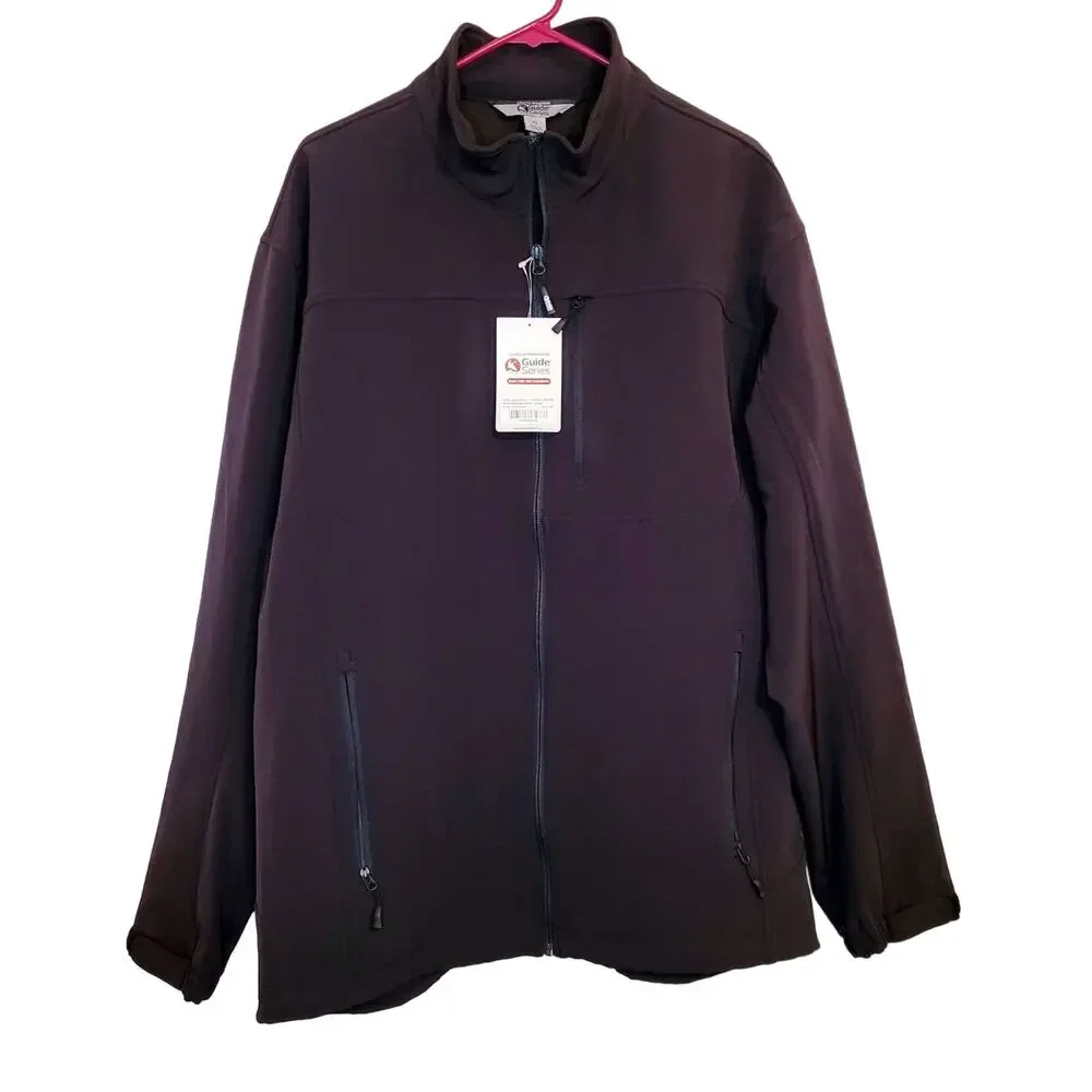 New Gander Mountain black full zip soft shell utility jacket size XL Gorpcore